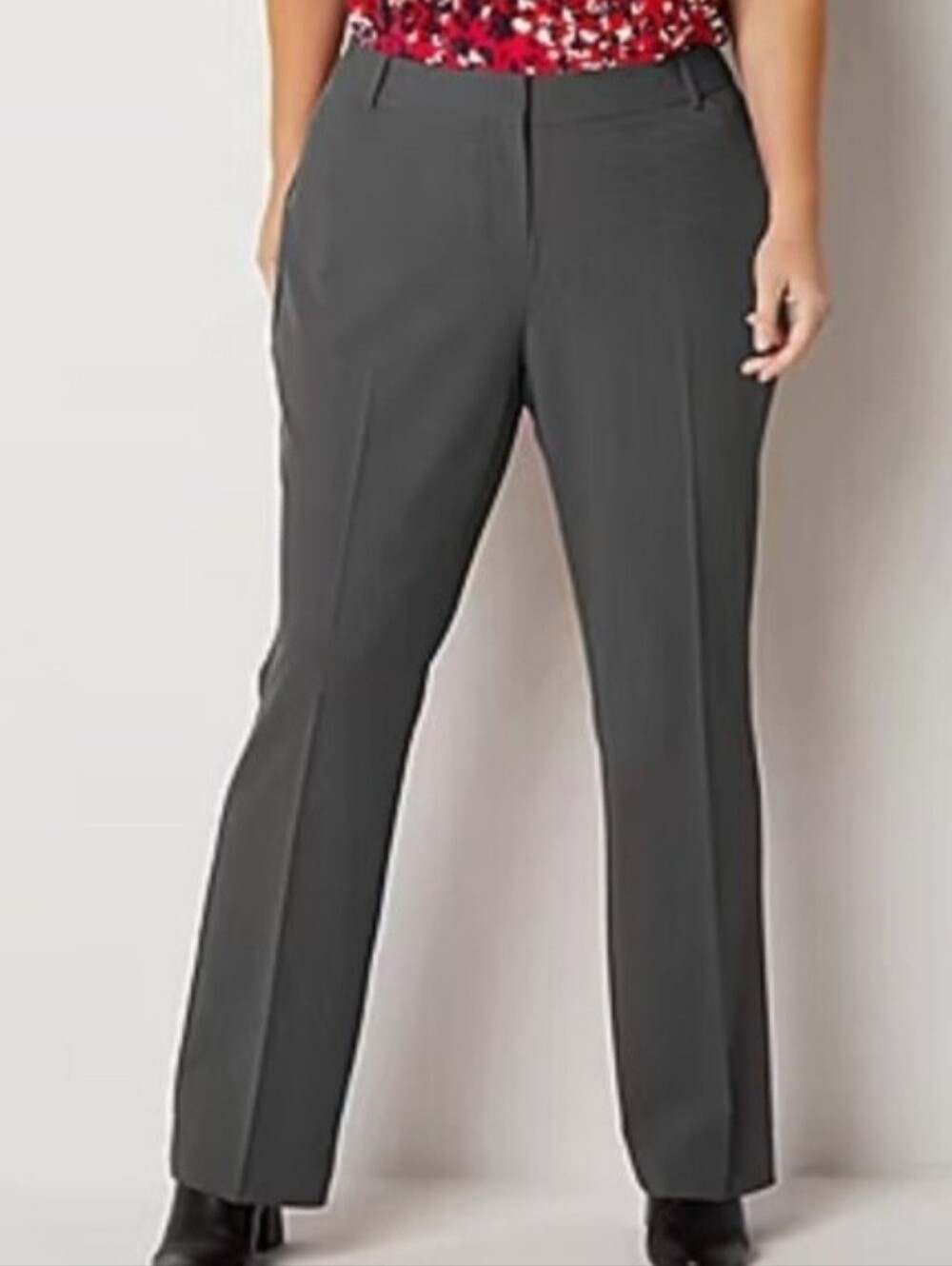Liz Claiborne Womens Gray Dress Pants Audra Classic Fit Straight Leg Size 8